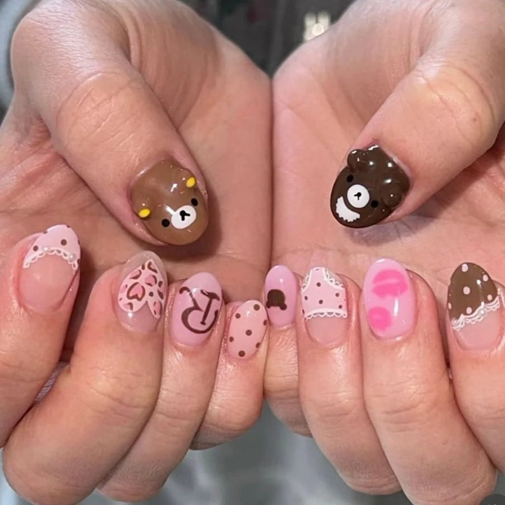 Kawaii Rilakkuma Bear Press-On Nails