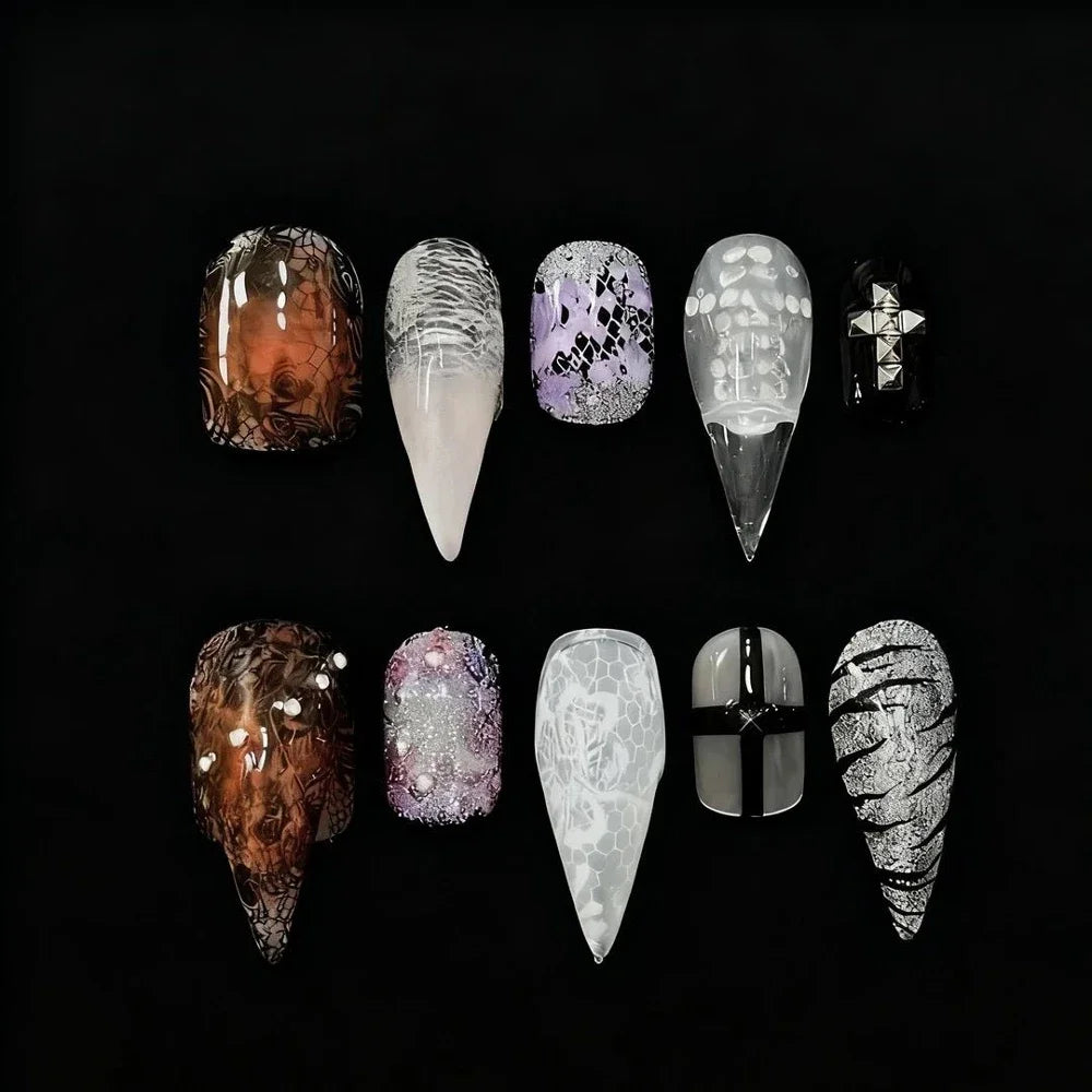 Chain & Spike Gothic Stiletto Press-On Nails