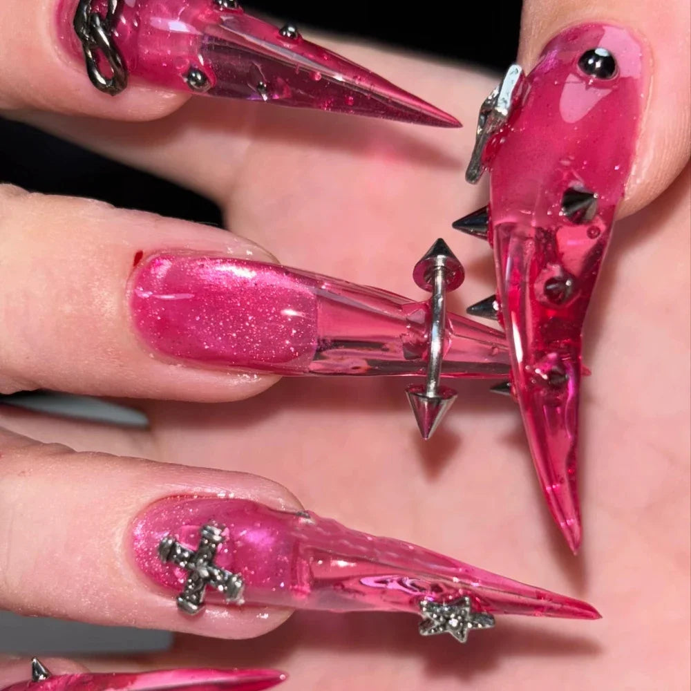 Bridal Rhinestone Stiletto Press-On Nails