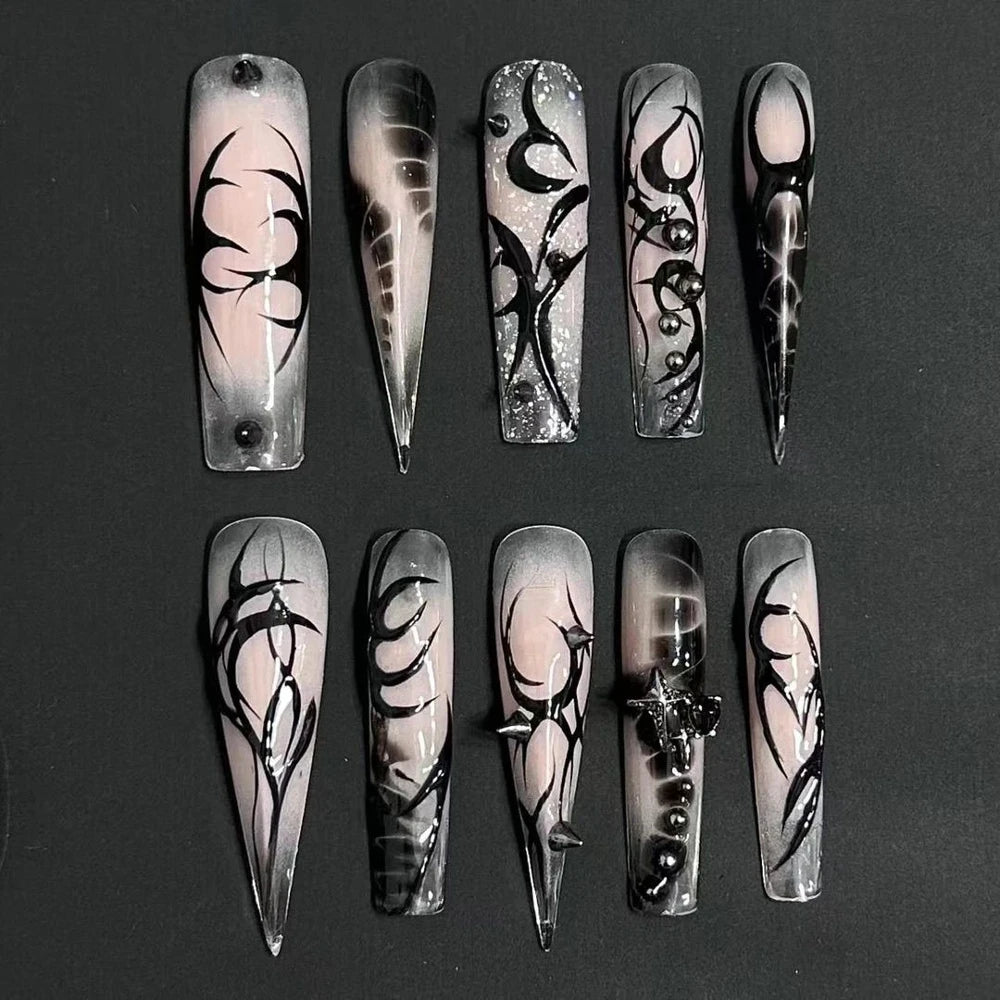 Punk Spike Long Stiletto Press-On Nails