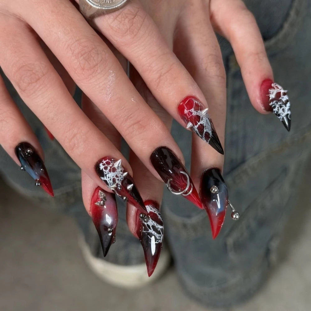 Punk Spike Long Stiletto Press-On Nails