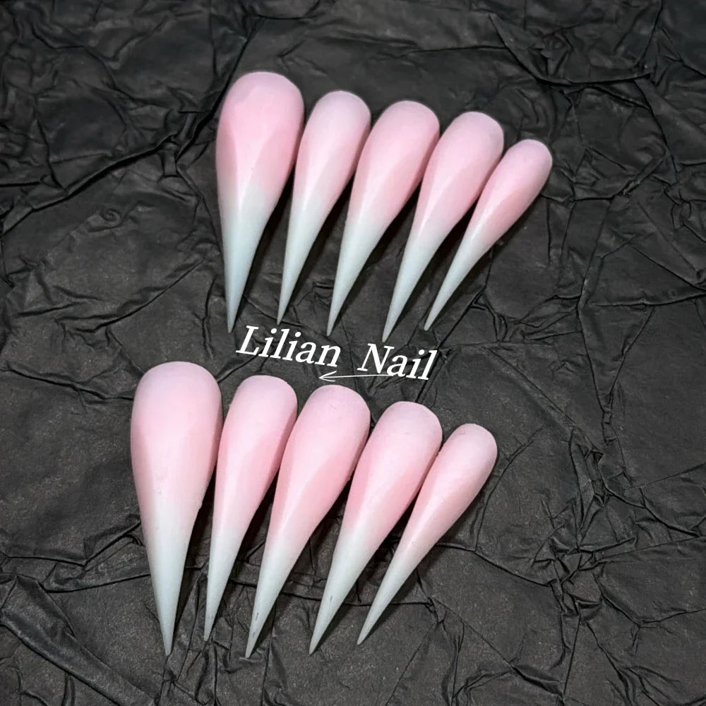 Marble Glitter Stiletto Press-On Nails
