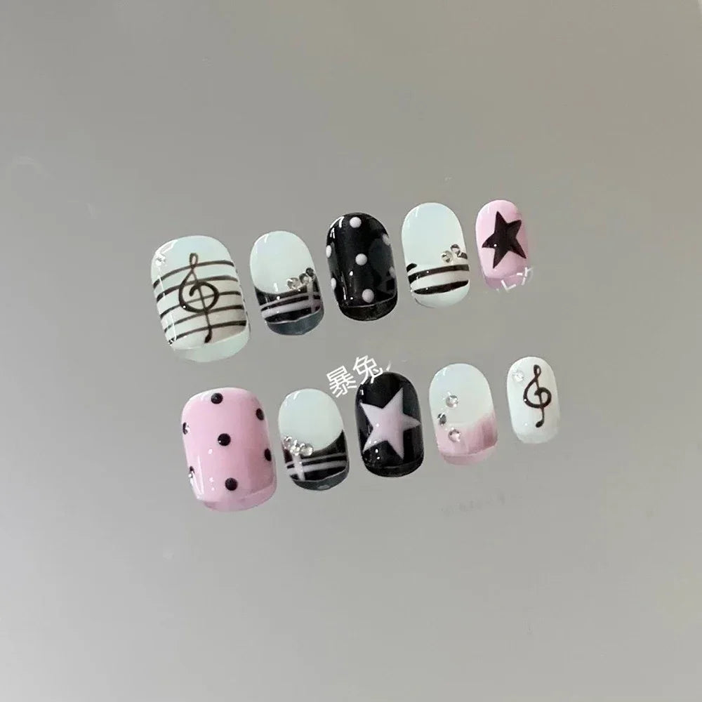 Y2K Music & Star Mixed Press-On Nails