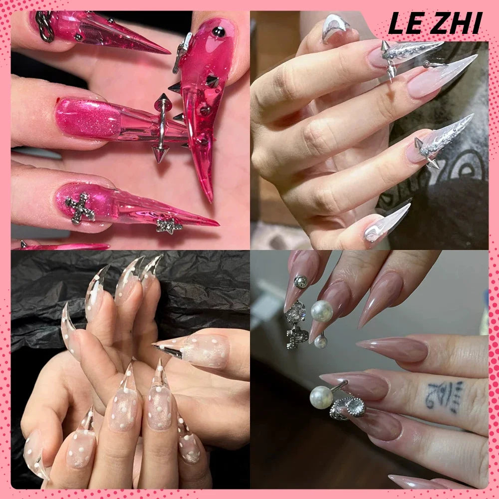 Bridal Rhinestone Stiletto Press-On Nails