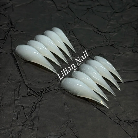 Marble Glitter Stiletto Press-On Nails
